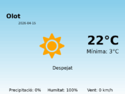AEMET: El temps per a Olot – 15 de Abril de 2026