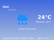 Previsió de l’AEMET a Olot avui 26 de Abril de 2026