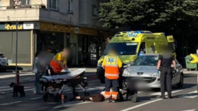 Imatge de la persona atropellada al centre d'Olot (Info Garrotxa)