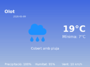 AEMET: El temps per a Olot – 9 de Maig de 2026