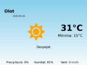 El temps a Olot avui, 26 de Maig de 2026