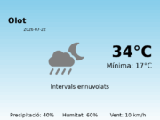 El temps a Olot avui, 22 de Juliol de 2026
