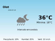 El temps avui 24 de Juliol de 2026 a Olot segons l’AEMET