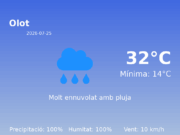 AEMET: El temps per a Olot – 25 de Juliol de 2026